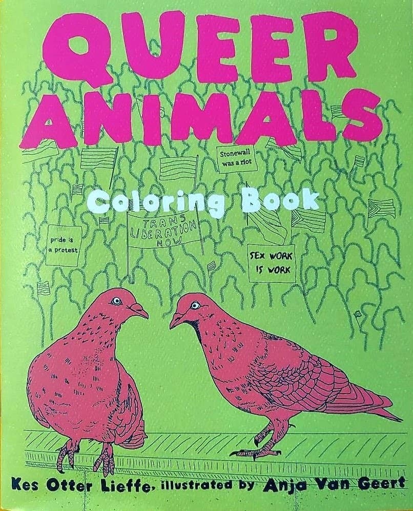 Queer Animals Coloring Book Zine | Little Sparrow Bookshop